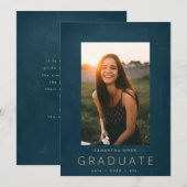 Blauwgroen Zee Chalk Border Modern Foto University Aankondiging (Voorkant / Achterkant)