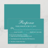 Blauwgroen Zee Coral RSVP-responskaarten RSVP Kaartje (Voorkant / Achterkant)