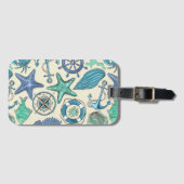 Blauwgroen Zee dierentuin Bagagelabel (Voorkant (horizontaal))