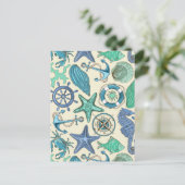 Blauwgroen Zee dierentuin Briefkaart (Staand voorkant)