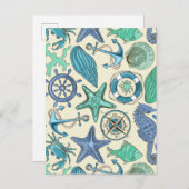 Blauwgroen Zee dierentuin Briefkaart (Voorkant / Achterkant)