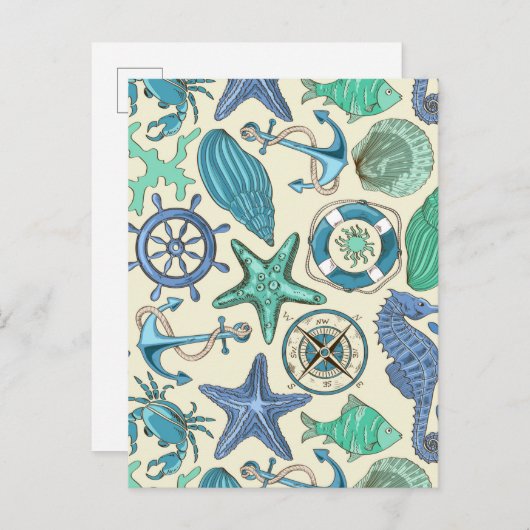 Blauwgroen Zee dierentuin Briefkaart (Voorkant / Achterkant)