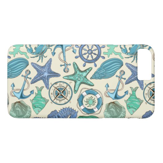 Blauwgroen Zee dierentuin Case-Mate iPhone Case (Achterkant (Horizontaal))