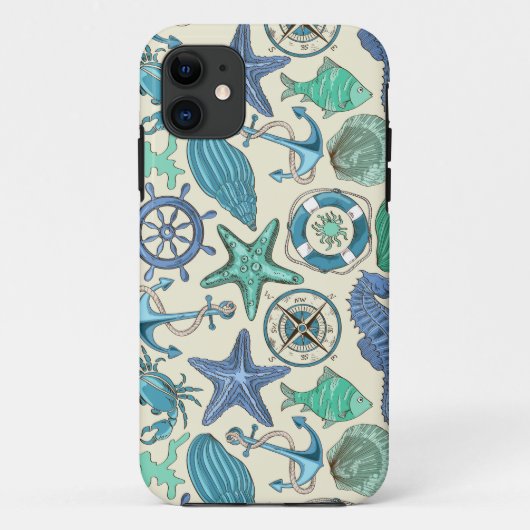 Blauwgroen Zee dierentuin Case-Mate iPhone Case (Achterkant)