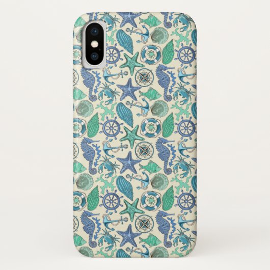 Blauwgroen Zee dierentuin Case-Mate iPhone Case (Achterkant)