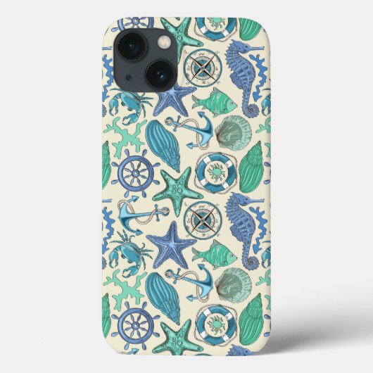 Blauwgroen Zee dierentuin Case-Mate iPhone Case (Achterkant)