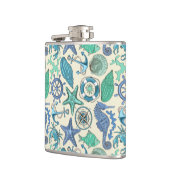 Blauwgroen Zee dierentuin Heupfles (Links)