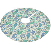 Blauwgroen Zee dierentuin Kerstboom Rok (Gekanteld)