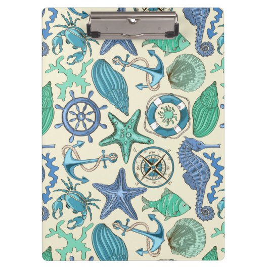 Blauwgroen Zee dierentuin Klembord (Voorkant)