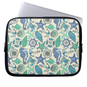 Blauwgroen Zee dierentuin Laptop Sleeve