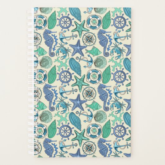 Blauwgroen Zee dierentuin Planner (Voorkant)