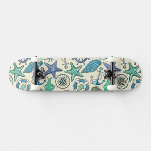 Blauwgroen Zee dierentuin Skateboard (Horizontaal)