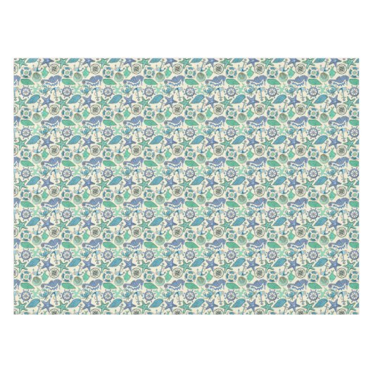 Blauwgroen Zee dierentuin Tafelkleed (Voorkant (Horizontaal))