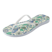 Blauwgroen Zee dierentuin Teenslippers (Schuin)