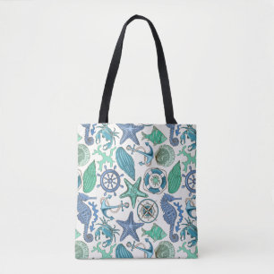 Blauwgroen Zee dierentuin Tote Bag