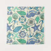 Blauwgroen Zee dierentuin Wandkleed (Voorkant)