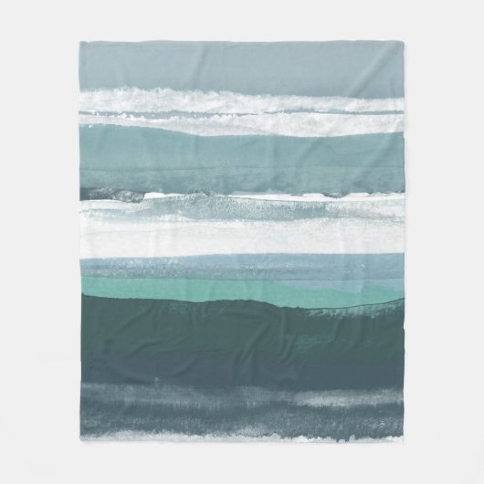 Blauwgroen Zee Fleece Deken (Voorkant)