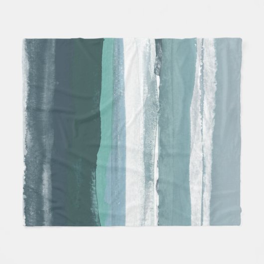 Blauwgroen Zee Fleece Deken (Voorkant (Horizontaal))