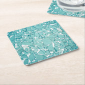 Blauwgroen Zee, glas, Nautisch afdrukken Kartonnen Onderzetters (Schuin)