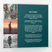 Blauwgroen zee groen modern grafisch kustgebied drieluik programma (Binnenzijde eerst)