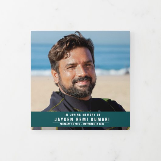 Blauwgroen zee groen modern grafisch kustgebied drieluik programma (Cover)