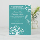 Blauwgroen Zee Koraalweddenschap Kaart (Staand voorkant)