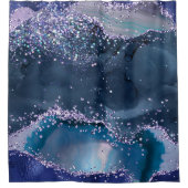 *~* Blauwgroen Zee Ocean Agate Celestial GLITTER A Douchegordijn (Voorkant)