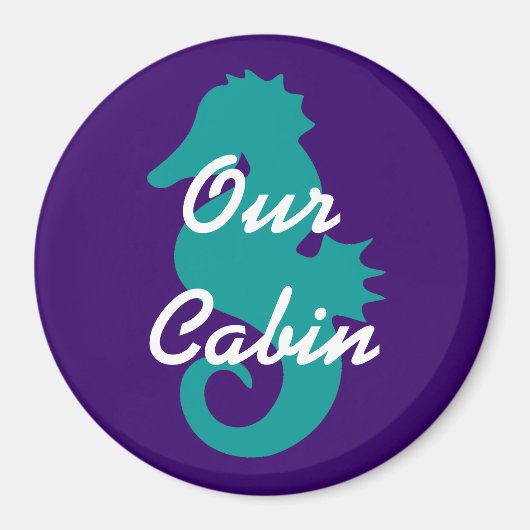 Blauwgroen Zee Paard Stateroom Deurmarker Magneet (Voorkant)