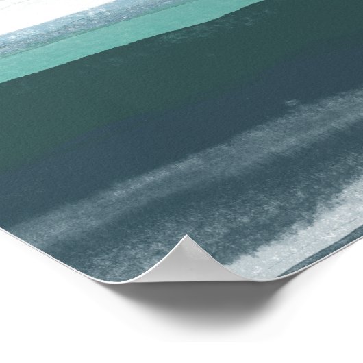 Blauwgroen Zee Poster (Hoek)