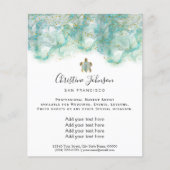 blauwgroen zee schildpad flyer (Voorkant)