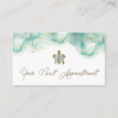 blauwgroen zee schildpad visitekaartje (Voorkant)