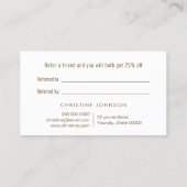 blauwgroen zee-schildpadverwijzingskaart visitekaartje (Achterkant)