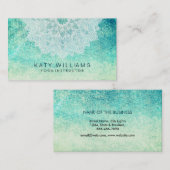 Blauwgroen Zee Yoga Instructor Lotus Flower Waterv Visitekaartje (Voorkant / Achterkant)