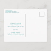 Blauwgroen Zeeen en groeten Seashell Ornament Foto Feestdagenkaart (Achterkant)