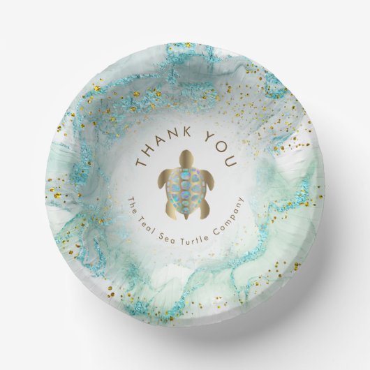 blauwgroen zeeen tortelbakken papieren kommen (Voorkant)