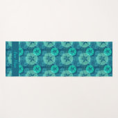 Blauwgroen zeeluiken en zanddollen en koraal kalve yogamat (Voorkant (horizontaal))