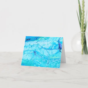 Blauwgroen zeemacht Abstracte blanco notecard Kaart