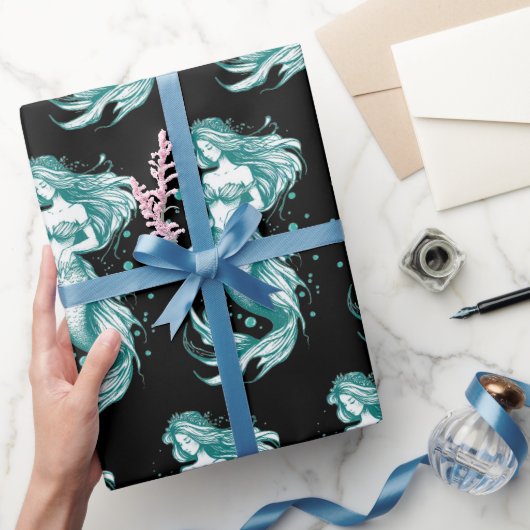 Blauwgroen zeemeermin cadeaupapier (Geschenken)