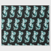 Blauwgroen zeemeermin cadeaupapier (Vlak)
