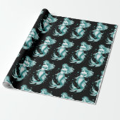 Blauwgroen zeemeermin cadeaupapier (Uitgerold)