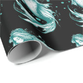 Blauwgroen zeemeermin cadeaupapier (Rol Hoek)