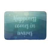 Blauwgroen zeemeermin geluk komt in Waves Custom Badmat (Voorkant)