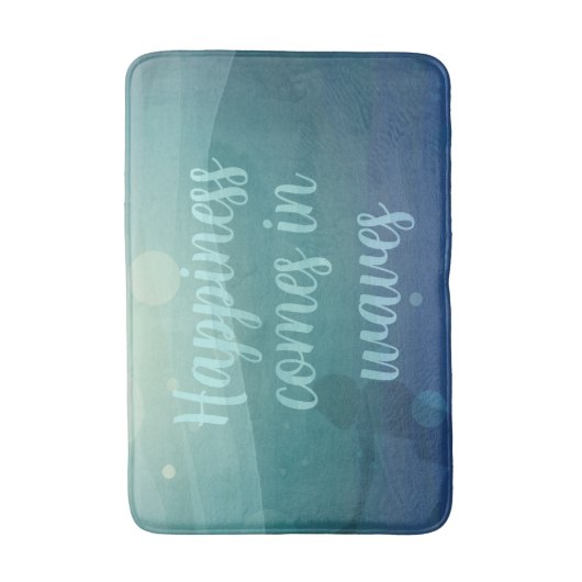 Blauwgroen zeemeermin geluk komt in Waves Custom Badmat (Voorkant Verticaal)