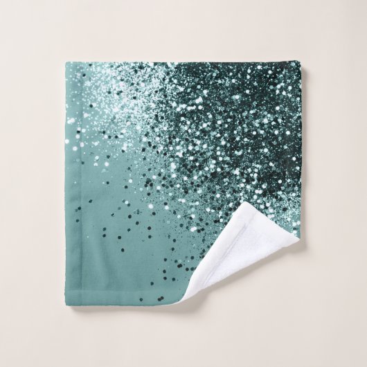 Blauwgroen Zeemeermin Glitter #1 #sjiny #decor Bad Handdoek (Wasdoekje)