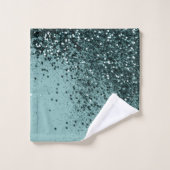 Blauwgroen Zeemeermin Glitter #4 (Faux Glitter) #a Bad Handdoek (Wasdoekje)