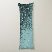 Blauwgroen Zeemeermin Glitter #4 (Faux Glitter) #a Lichaamskussen (Achterkant (Verticaal))