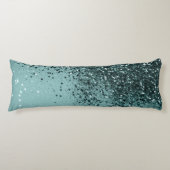 Blauwgroen Zeemeermin Glitter #4 (Faux Glitter) #a Lichaamskussen (Voorkant)