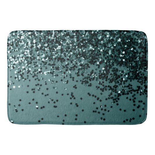Blauwgroen Zeemeermin Glitter #5 (Faux Glitter) #a Badmat (Voorkant)