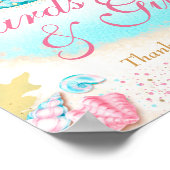 Blauwgroen Zeemeermin Party Cadeaupost Weergavebor Poster (Hoek)