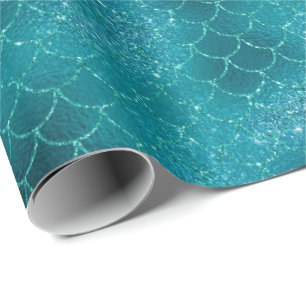 Blauwgroen Zeemeermin Sparkle Cadeaupapier
